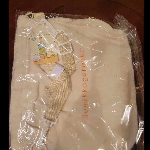 SAN-X  Sumikko Gurashi Large Plush Toy Pouch Drawstring Pouch Crossbody Bag .Cat - Picture 5 of 6